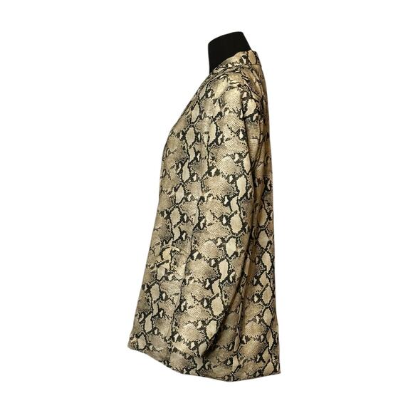Abbeline beige brown snake print open front jacket size Medium - Picture 5 of 13